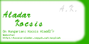 aladar kocsis business card